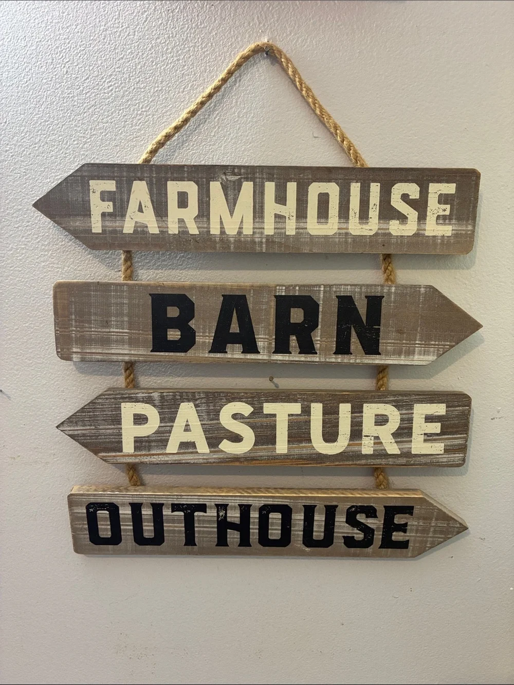 Rustic Farmhouse Barn Pasture Outhouse Wall Sign - Brown